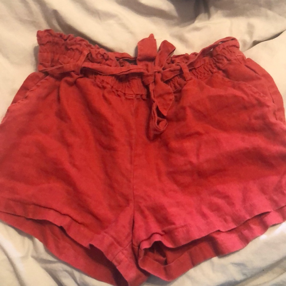 Orange-red shorts